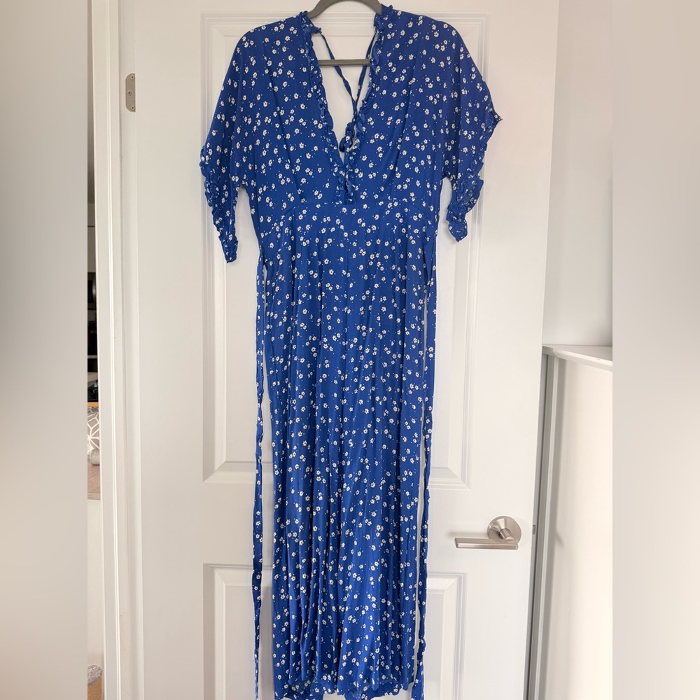 Faithfull the Brand Blue Floral Jumpsuit